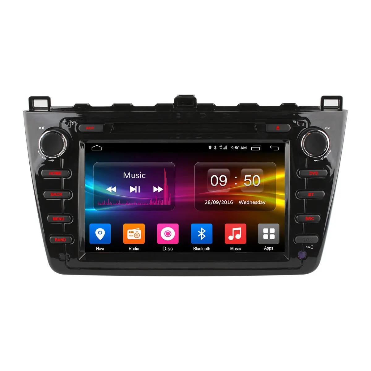 Owice C500 Восьмиядерный Android 6,0 Автомобильный dvd gps для Mazda 6 Ruiyi Ultra 2008 2009 2010 2011 2012 wifi 4G радио 2 Гб ram BT 32G rom - Цвет: Mazda 6