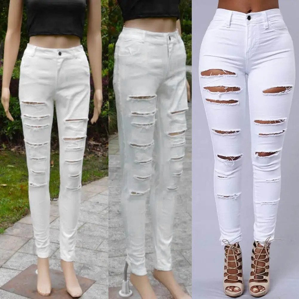 white ripped skinny jeans for juniors