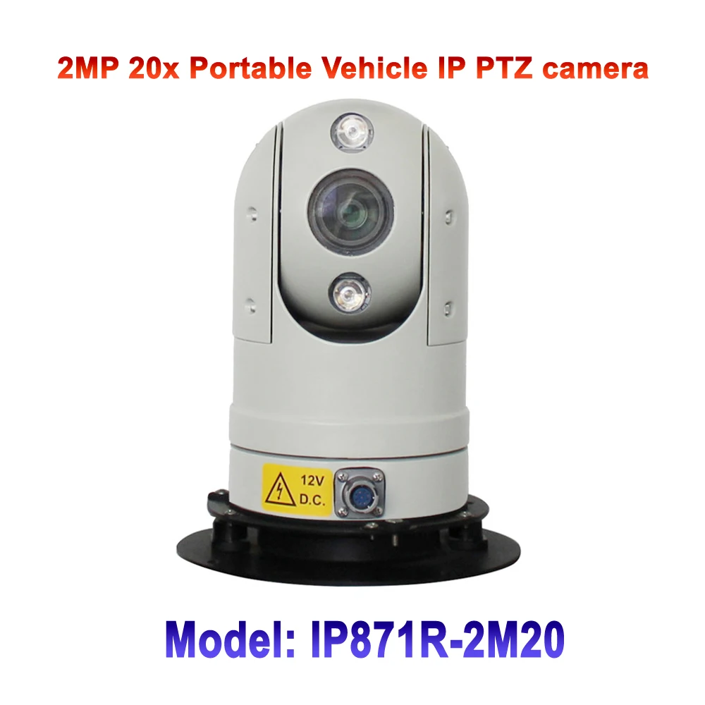  2MP High Speed 20x Optic Zoom Infrared IR 50M Mini Portable Smart Vehicle Mounted Security IP PTZ C