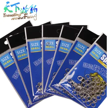 

TAF 100pcs/lot Stainless Steel Diameter 2.5-5.5mm Split Ring for Blank Fishing Lure Carp Rig Rings Bait Fishing Accessories