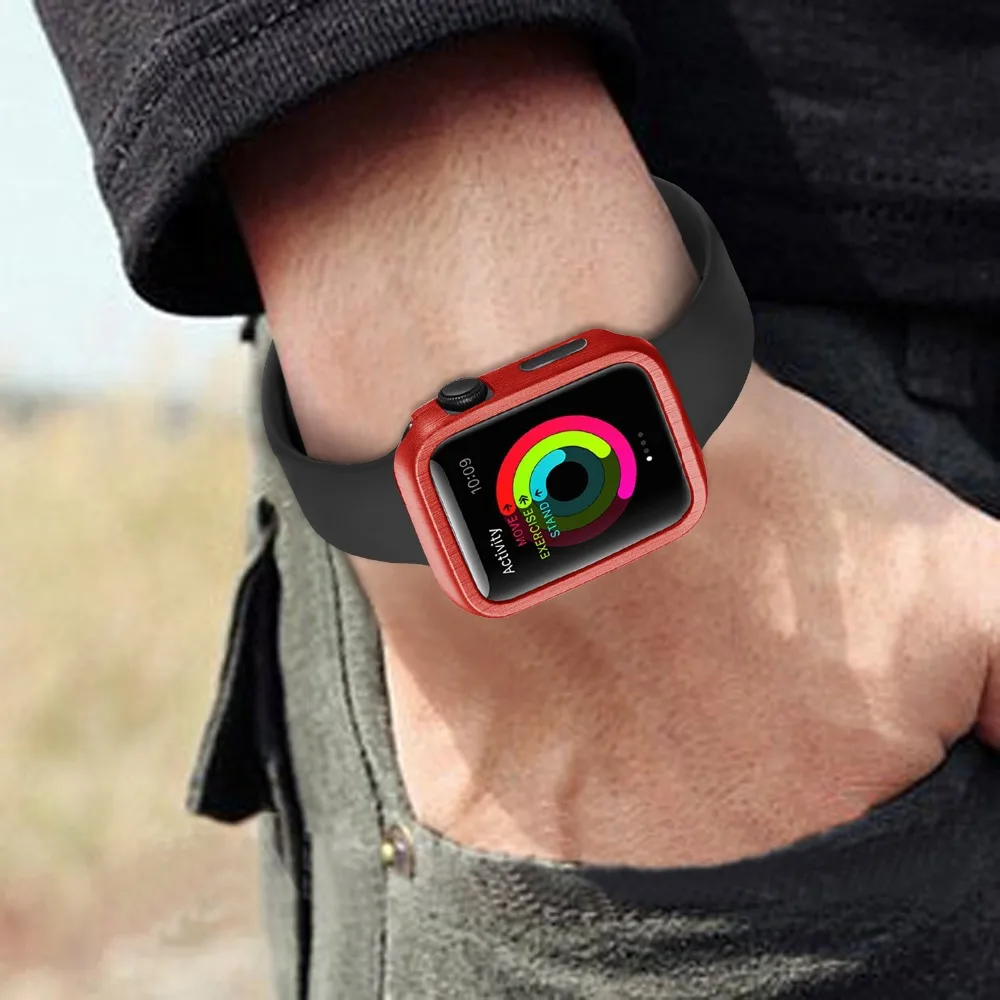 Матовый металлический корпус для Apple Watch случае 42/38/44/40 мм совместимый для iWatch серии 4 3 2 1 мужчины и женщины часы защитный чехол