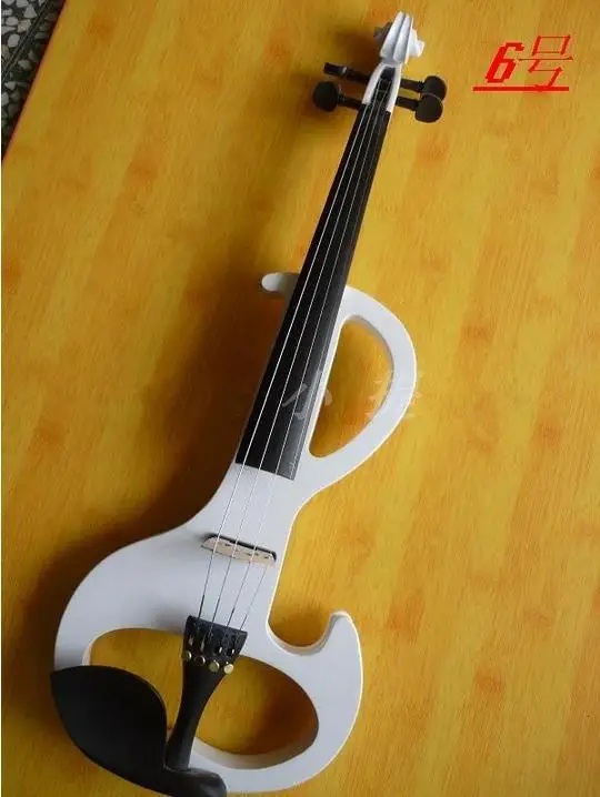 

N6 High quality white color electric violin 4/4 violin handcraft violino Musical Instruments violin Brazil Wood bow