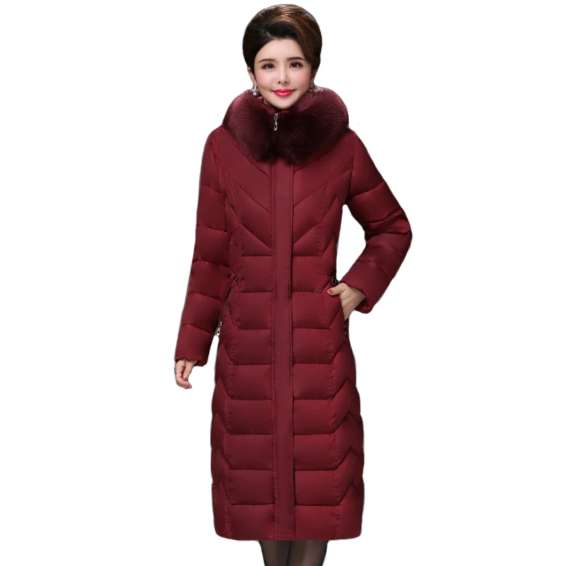 

High Quality 2019 Winter Jacket Women X-long Warm Thicken Female Down Coat Plus Big Size 5XL 6XL Padded Parka Parkas
