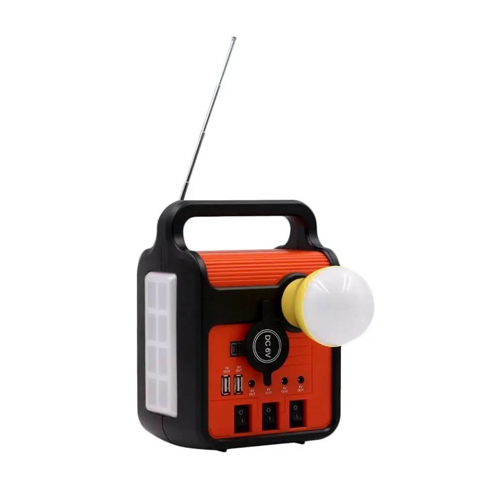 

Mini Portable Rechargeable Solar System Backup Power Multifunctional Solar Radios With Three Emergency Bulbs