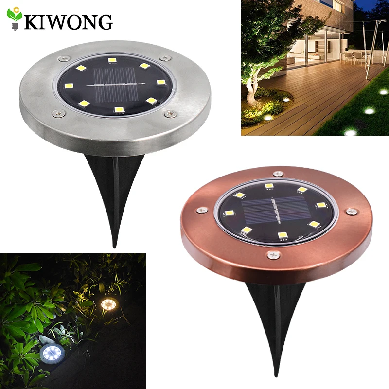 Solar Powered Ground Lights 8 leds Buried Security Lighting Outdoor Garden Waterproof Lamp For Yard Deck Floor Decoration|Solar Lamps| - AliExpress