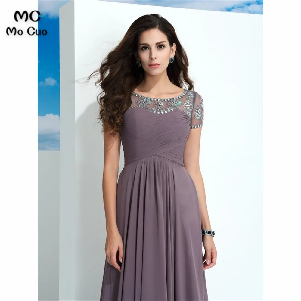 Princess Sheer Neck Evening Dresses Long Prom Gown with Beaded Pleat Chiffon Zipper Back Formal Evening Party Dress for Women Princess Sheer Neck Evening Dresses Long Prom Gown with Beaded Pleat Chiffon Zipper Back Formal Evening Party Dress for Women
