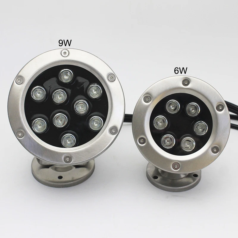- Free shipping 10pcslot RGB LED Pool Light IP68 DC12V 6W 9W Stainless Steel LED Underwater Light Swimming Pool Led for Fountain