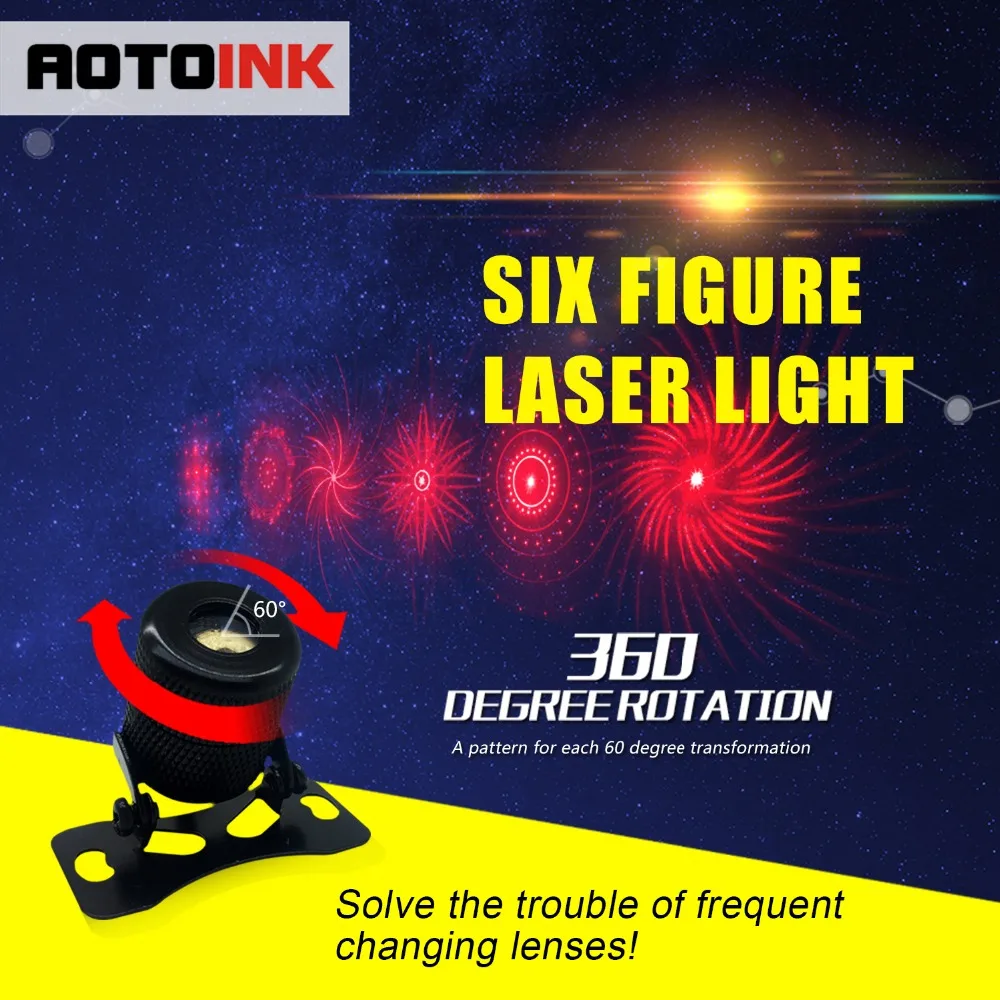 

AOTOINK 6 Patterns Anti Collision Rear-end Car Laser Tail Fog Light Auto Brake Parking Lamp Rearing Warning Light Car Styling