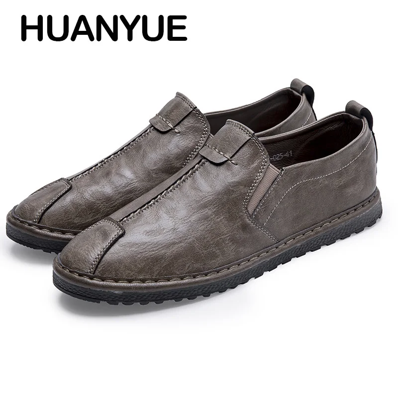 

New Autumn Men Shoes Breathable Men Casual Shoes Low Mens Loafers Slip On Fashion Business Men Leather Shoes Flat Zapatos Hombre