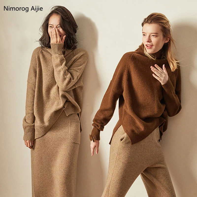 

2019 Autumn Winter sweater women turtleneck Cashmere sweater Loose women sweater knitting pullover sweaters Plus Size tops new