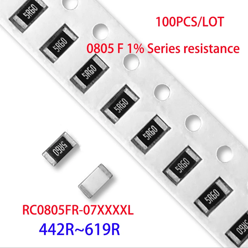 100 шт./0805 F 442R/453R/464R/475R/487R/499R/511R/523R /536R/549R/562R/576R/590R/604R/619R 2012/1% устойчивость |