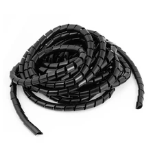 6,5 М гибкий черный спиральный кабель с полиэтиленовой оплеткой проволочная трубка 12 мм