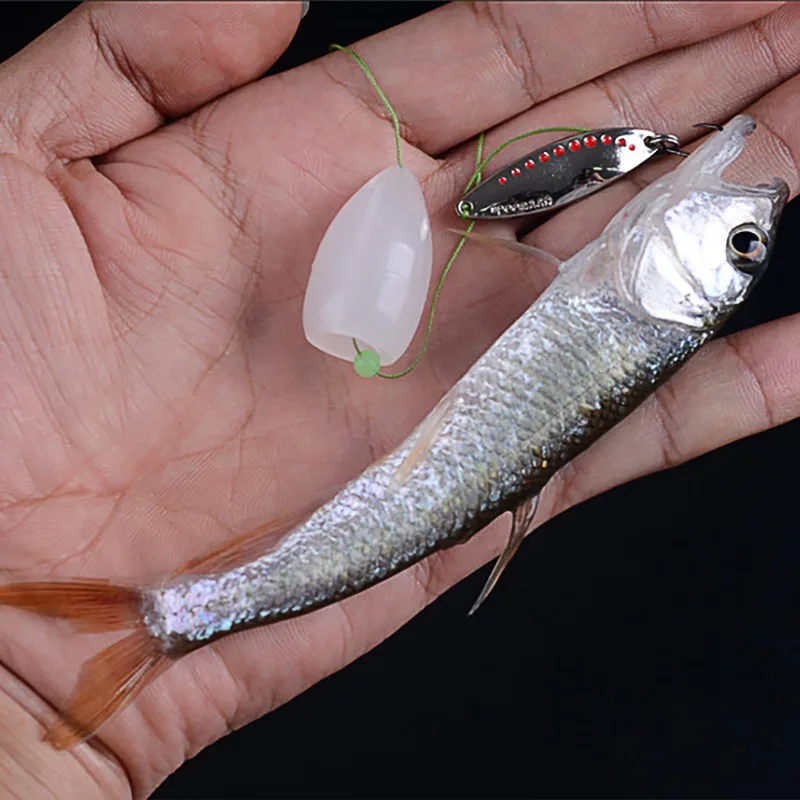 

2 Pieces Outdoor Bait Plastic Floating Long Distance Casting Bait Rough Squid Sea Fishing With Beads And Rolling Swivel