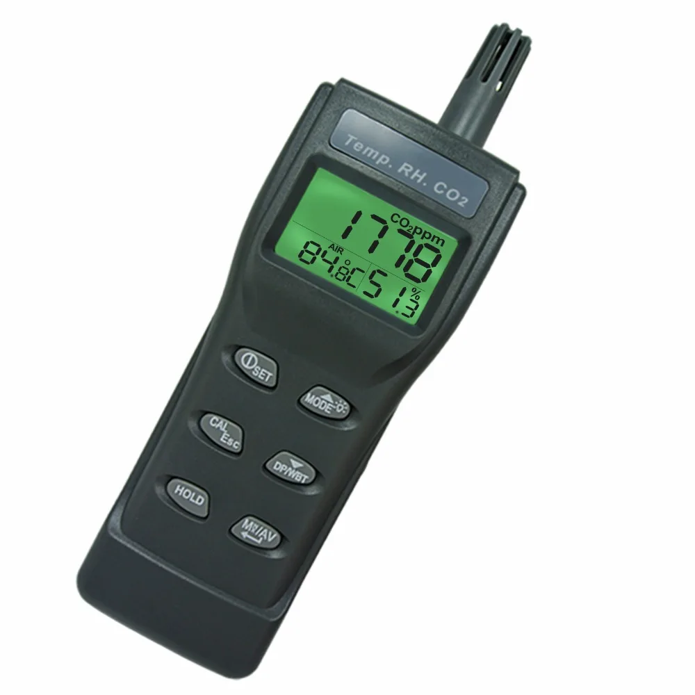 

CO2 Meter Thermometer Humidity Dew Point Wet Bulb Measure NDIR Carbon Dioxide Tester 9999ppm