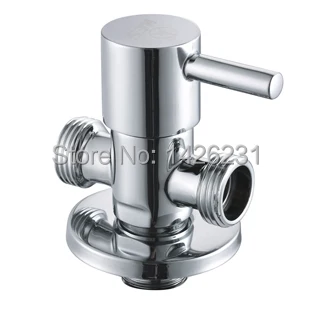 

KES K1102 Brass Quarter Turn Angle Valve G1/2 3-Way T-Adapter Tee-Valve Ceramic Disc Cartridge, Polished Chrome