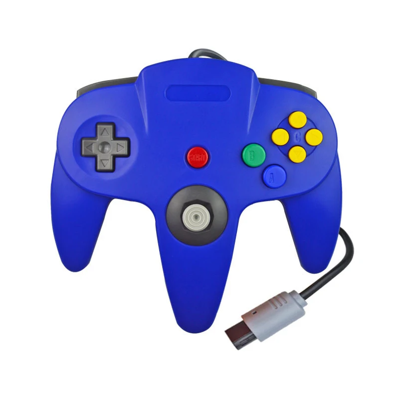 Проводной игровой джойстик для Zend N64, игровой джойстик для Zend N64, игровой коврик для Gamecube, для геймпада - Цвет: Blue