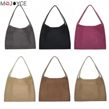 Женские повседневные одноцветные сумки на плечо женские большие сумки с ручкой сверху холщовые сумки Женская модная сумка на плечо новая мода