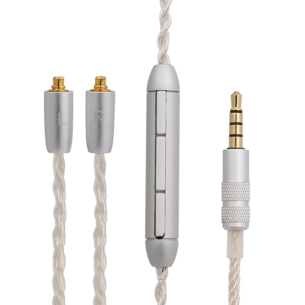 3 5mm Wired Earphone Cable Repair Detachable Replacement Headphone Cord w Mic MMCX Connector for Shure Headphones