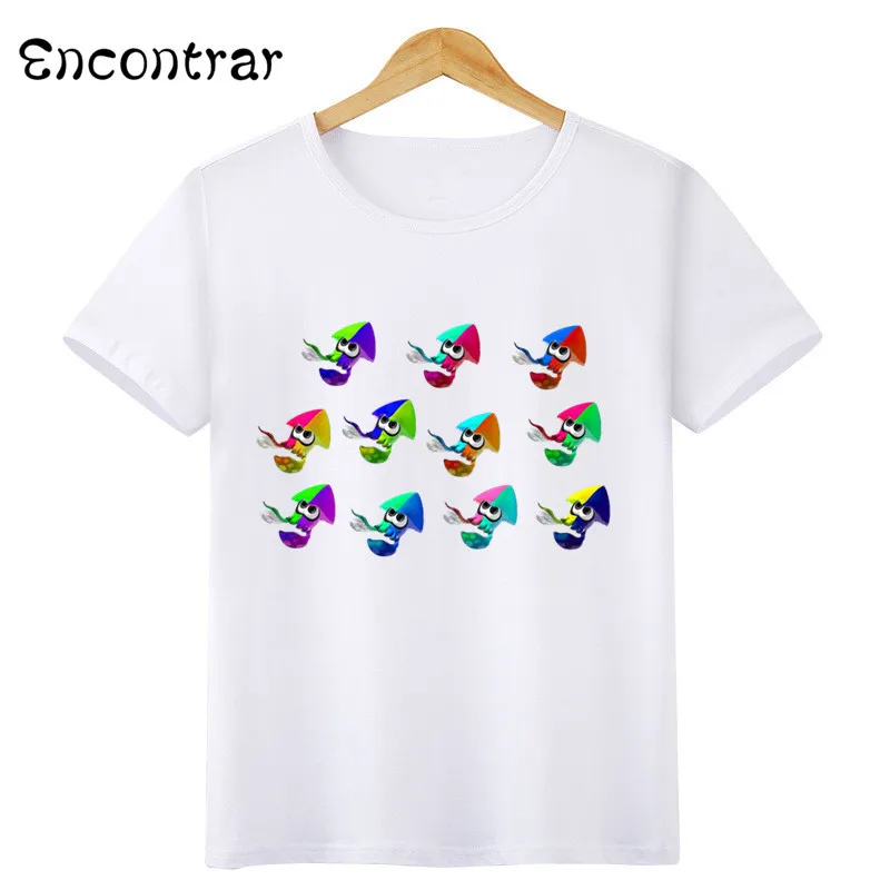 Kids Splatoon Inkling Design T Shirt Boys/Girls Casual Short Sleeve Tops Children's Funny White Anime T-Shirt,ooo3071 - Color: oHKP3071I