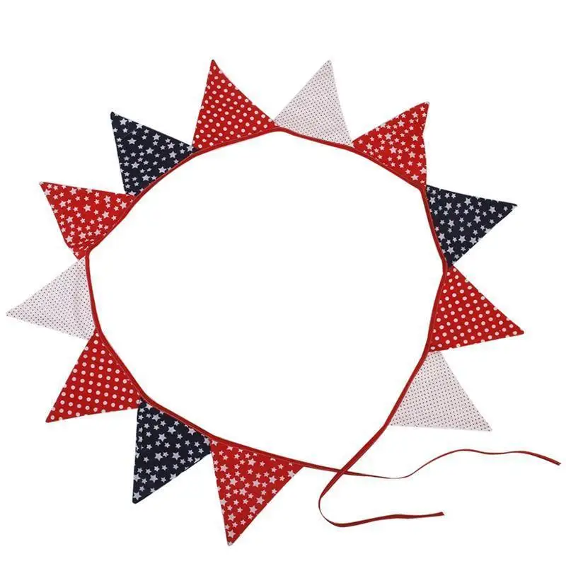 12pcs Star Pattern Double Side Fabric Bunting Banner Baby Shower Tent Candy Bar Decoration Home Room Decoration Photo Props