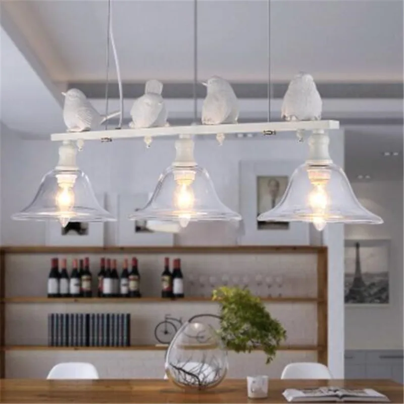

3 Heads Modern Home Decoration Bird Light Dining Room Pendant Light Glass Iron Light Bar Cafe Livingroom Light Free Shipping