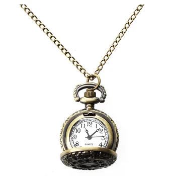 

Unisex Antique Case Bronze Tone Necklace Chain Quartz Pocket Watch