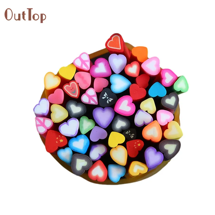 DIY украшения для дизайна ногтей OutTop 50 шт. 3D глина фимо для дизайна ногтей трости палочки Стержни Полимерная глина маникюрные наклейки для украшения ногтей