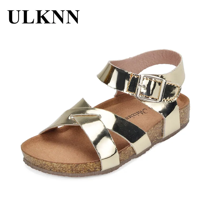 

ULKNN 2018 Children Shoes Boys Beach Sandals Girls Gladiator Glitter PU Soft Leather Sandals Kids Casual Shoes School Roman Shoe