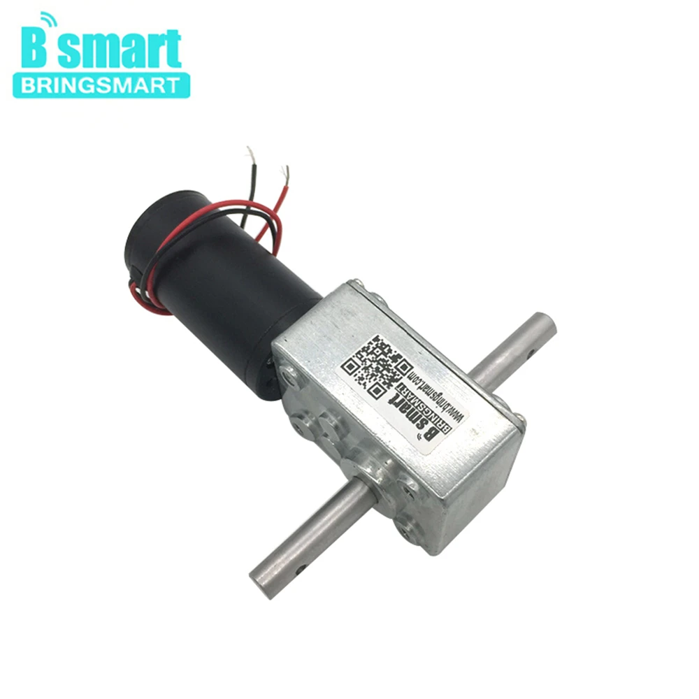 

Bringsmart Micro Motor Worm Gearbox Motor DC Reducer Motor High Torque Reversed Self-lock for Robot DIY 5840-31zy Double Shaft