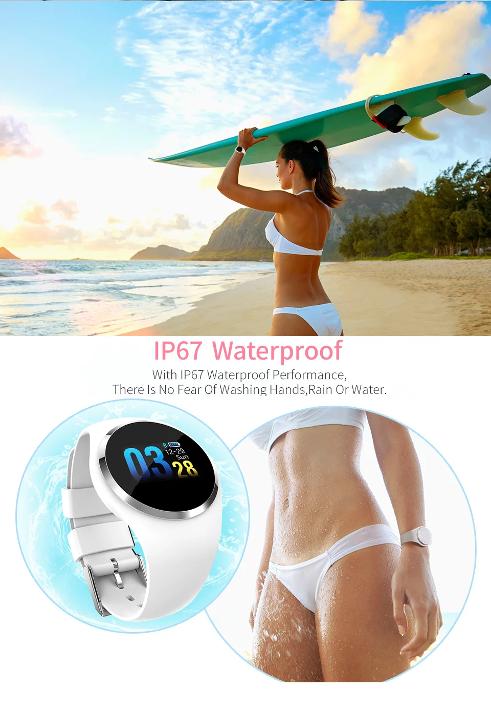 DIGOOR Q1 Fitness bracelet woman IP67 waterproof Support Blood pressure Blood oxygen Monitoring Heart Rate tracker Smart watch (16)