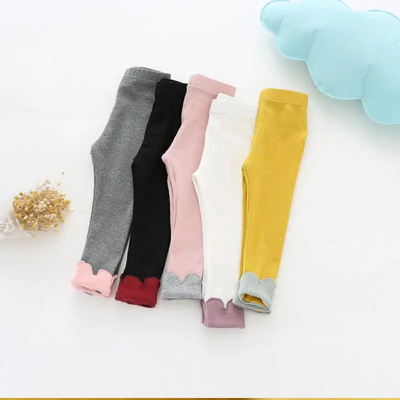 

Children Baby Girls Floral Patchwork Ankle Leggings Cotton Fashion Warm Infant Elastic Clothing Pants Leg Bottom