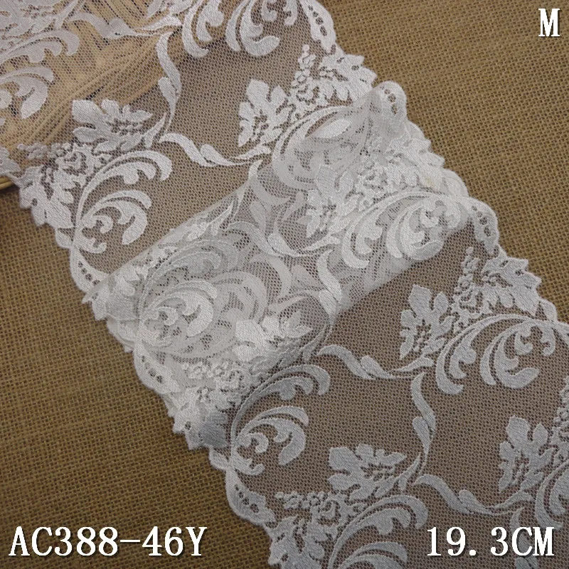 

6Yard 19cm Tulle Embroidered Lace Trim Embroidery Voile Guipure Lace Fabric Dentelle Sewing Accessories White AC0601