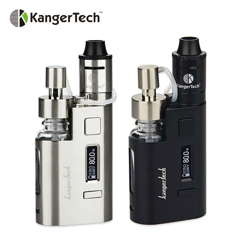 Оригинальный Kangertech 80 Вт DripEZ Starter Kit Box Vape Mod с насосом и Push RBA 0.3Ohm капельная катушка