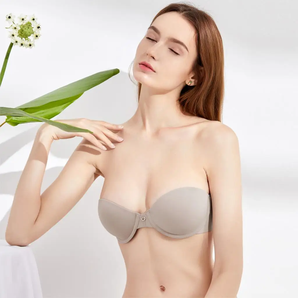 

Women's Smooth Strapless Bra Lightly Lined Underwire T-Shirt Bras