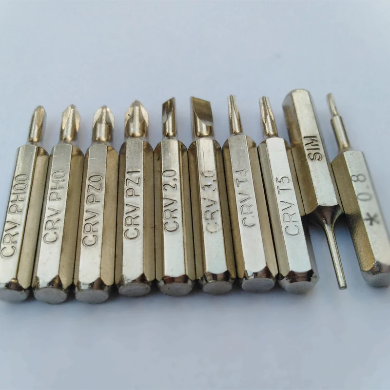 10 шт. CR V Набор отверток включая PH0 PH00 T4 T5 PZ0 PZ1 SL2.0 SL3.0 SIM Извлечение Pin Point 1 0 пять