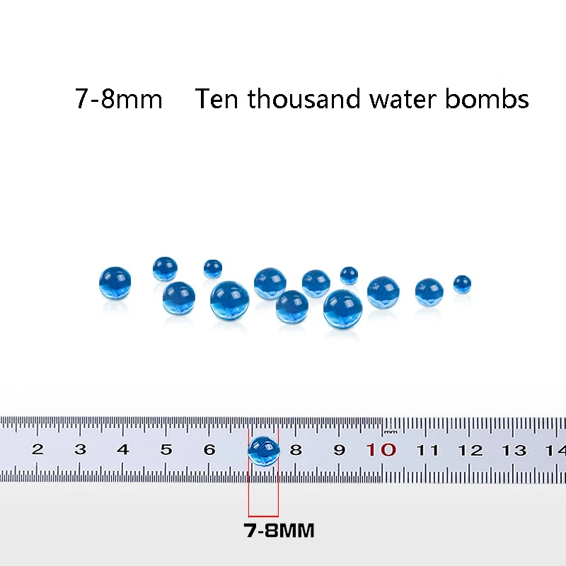 Детский игрушечный водный пистолет Хрустальная бомба Водяная бомба 10000 таблеток водопоглощающие эластичные водяные бусины 6-7-8-9-11-13 мм