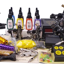 Комплект тату-машинки для начинающих 2 пушки Полный Набор татуировок макияж Перманентная машина