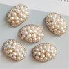 5 pcs/lot Alloy Creative Gold Oval Pearls Rhinestone Buttons Ornaments Earrings Choker Hair DIY Jewelry Accessories Handmade ► Photo 3/6