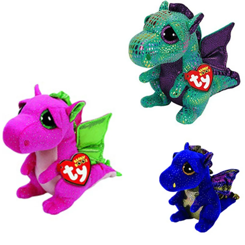 

15CM Ty Plush Toy Cinder Dragon Stuffed Animal Doll Big Eye Kids Toy Soft Cute Birthday Gift