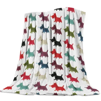 

Cartoon Colorful Pet Dog Throw Blanket Cute Kids Design Warm Microfiber Blanket