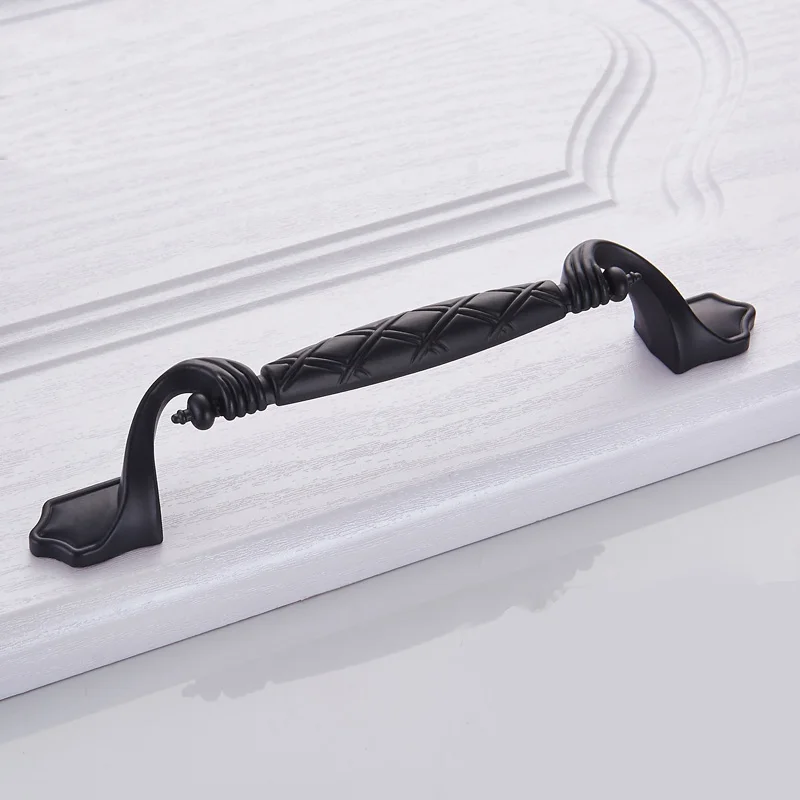 

96/128/160 mm Kitchen Cabinet Knob Door Handle Ya Black Cupboard Wardrobe Shoebox Closet Drawer Pull Hardware Home DIY