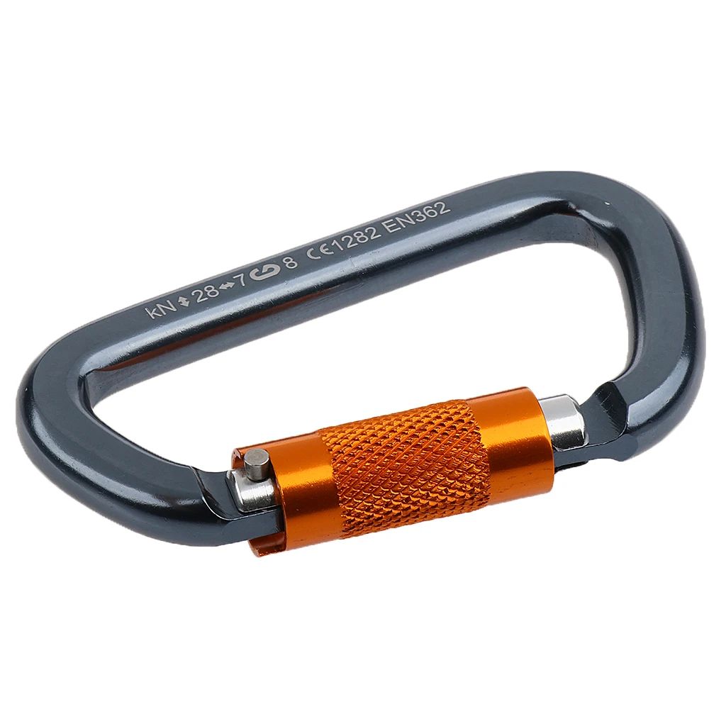 

Aluminum D-Ring Locking Carabiner Lightweight but Strong for Mountaineering Rock Climbing Hiking Trekking Rappelling Rescue