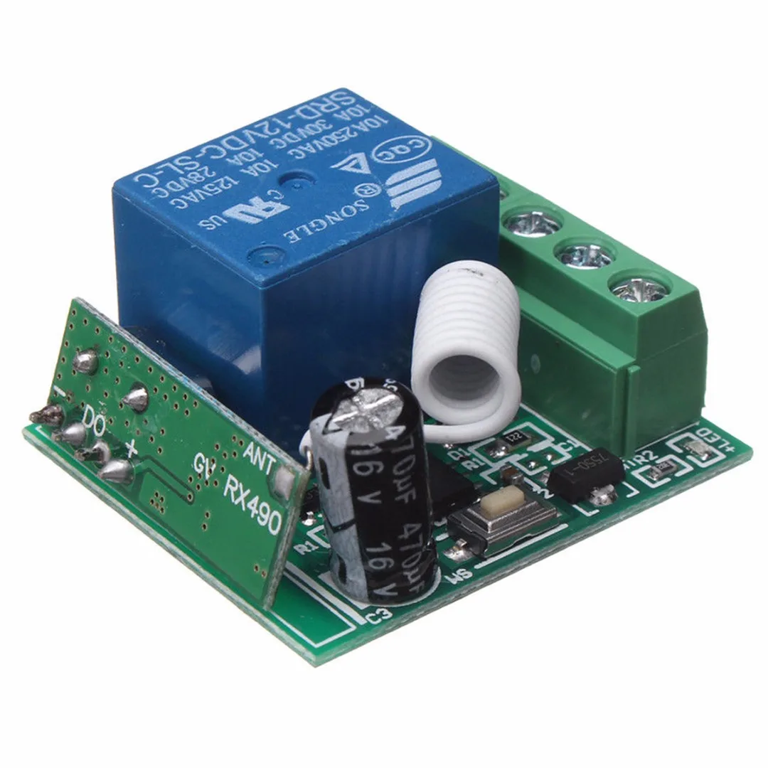 1pc Stable 100M Wireless Relay Switch DIY Remote Control Receiver Relay Switch 1CH DC12V AC22V RF 433MHz Electrical Supplies