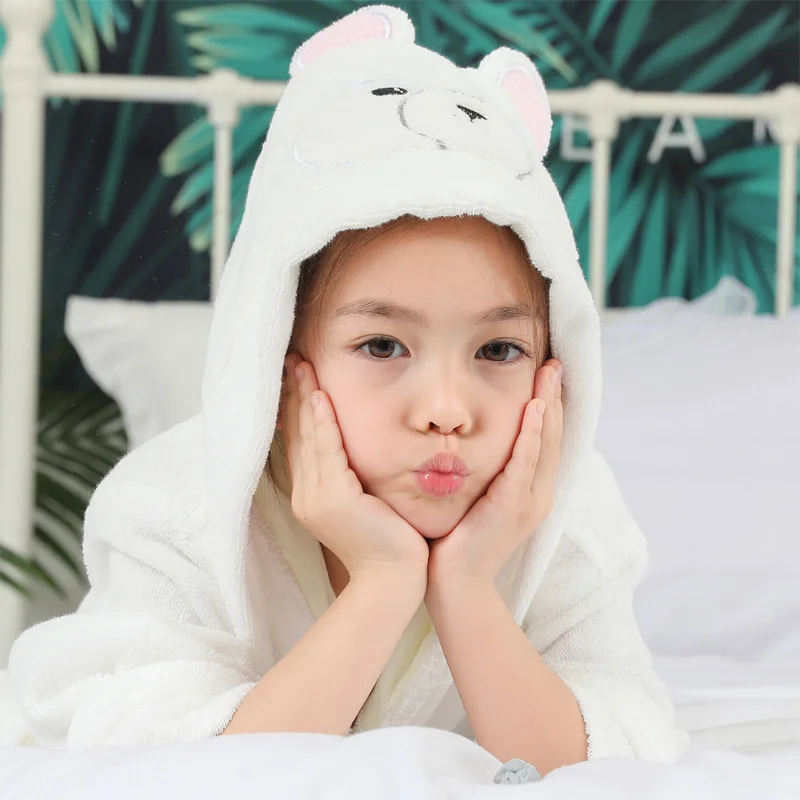 Bathrobe Kids Baby Dressing Gown Animal Baby Bathrobe Towel Children Bathgrowns Bathrobes Bear Hooded Bath Robe for Girls