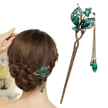 

Various Fashion Women Elegant Bobby Pin Colorful Hairpin Rhinestone Hair Stick