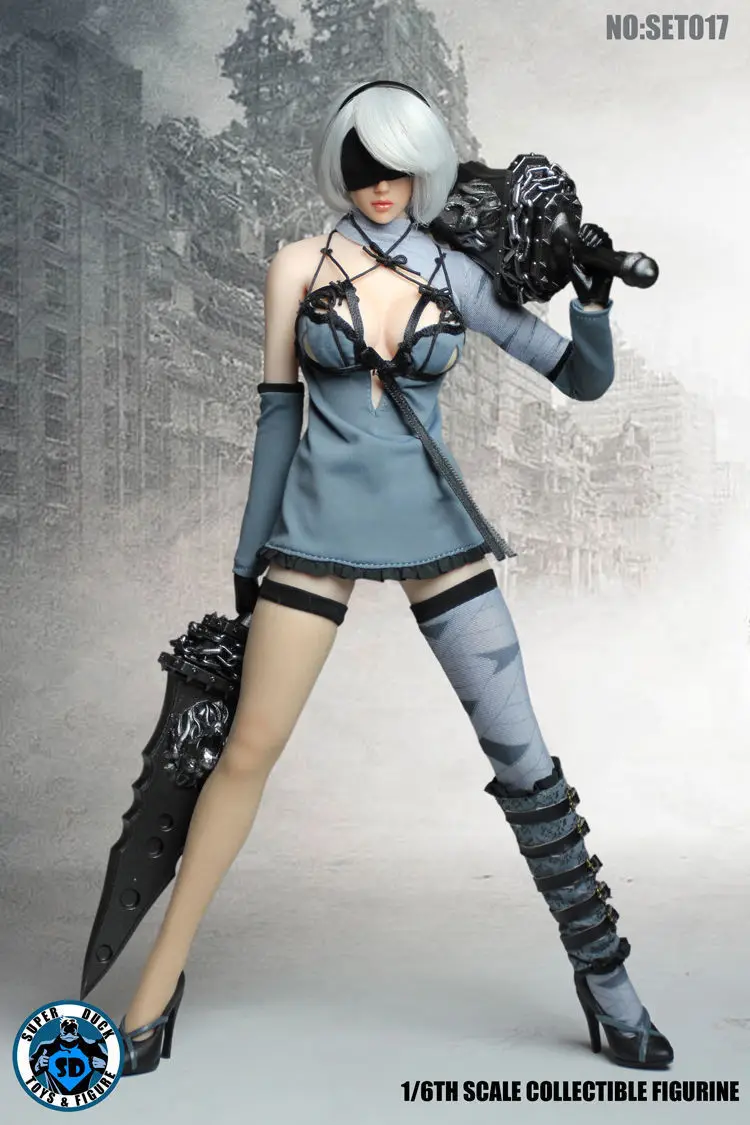 Super Duck 1/6 NieR: Automata 2B комплект одежды SET017 с фигуркой Phicen