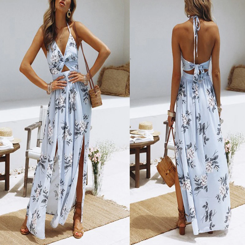 Sundress Floral Halter Dress