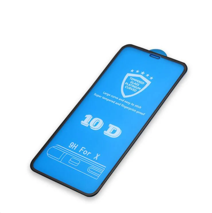 

100pcs DHL For iPhone 7 8 6 Plus 10D Tempered Glass Curved Full Coverage For iPhone XS XR MAX Screen Protector protective film
