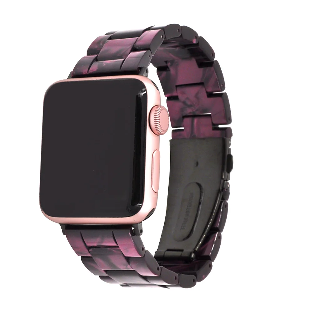 Модный ремешок из смолы для Apple Watch SE Band 40 мм 44 38 42 легкая серия 6 5 4 3 2 браслет iWatch
