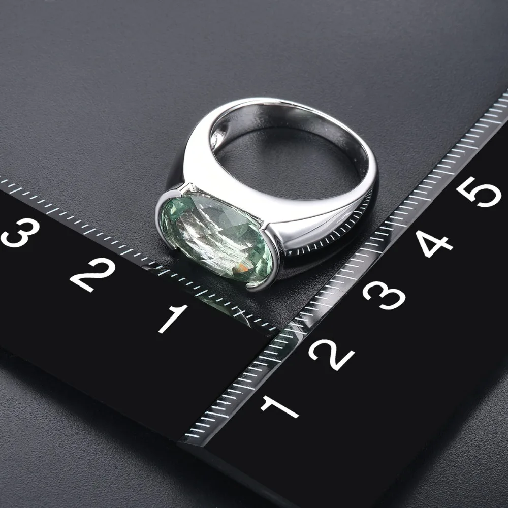 Hutang женское кольцо, 6.30ct, натуральный зеленый аметист, обручальные кольца, 925 пробы, серебро, драгоценный камень, изящное, элегантное, классическое ювелирное изделие, подарок
